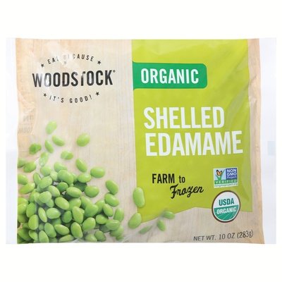 Woodstock Shelled Edamame Organic 12/10 OZ [UNFI #599753] [ebt]