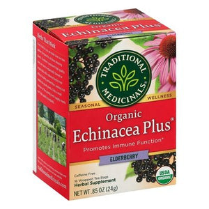 Traditional Medicinals Herbal Supplement Organic Echinacea Plus Elderberry Tea Bags 6/16 Bag [UNFI #0951558] [ebt]