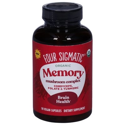 Four Sigmatic Mushroom Complex Organic Cordyceps Folate & Turmeric Memory Vegan Capsules 1/90 CT [UNFI #3011277]