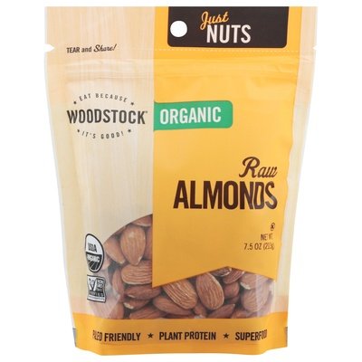 Woodstock Almonds Organic Raw 8/7.5 OZ [UNFI #1081827] [ebt]