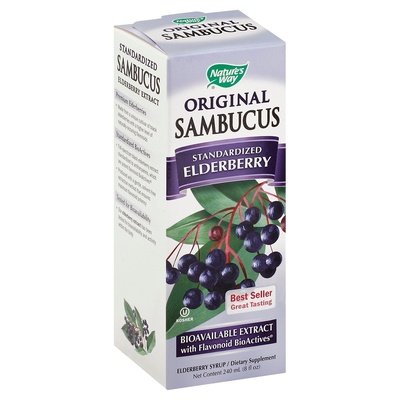 Natures Way Sambucus Original Standardized Elderberry Syrup Berry Flavor 8 OZ [UNFI #0678458]