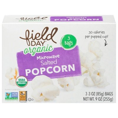 Field Day Popcorn Organic Microwave Salted 12/3/3 OZ [UNFI #1234863] [ebt]