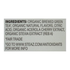 Steaz Green Tea Zero Calorie Half & Half Flavored Organic Antioxidant Brew 12/16 OZ [UNFI #772244] [ebt]