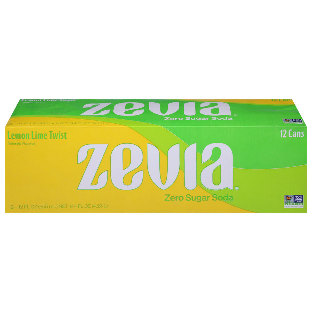 Zevia Soda Zero Sugar Lemon Lime Twist 2/12/12 OZ [UNFI #2892164] [ebt]
