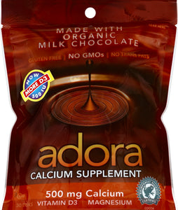 Adora Calcium 500 Mg Disks Milk Chocolate 30 CT [UNFI #2518421]