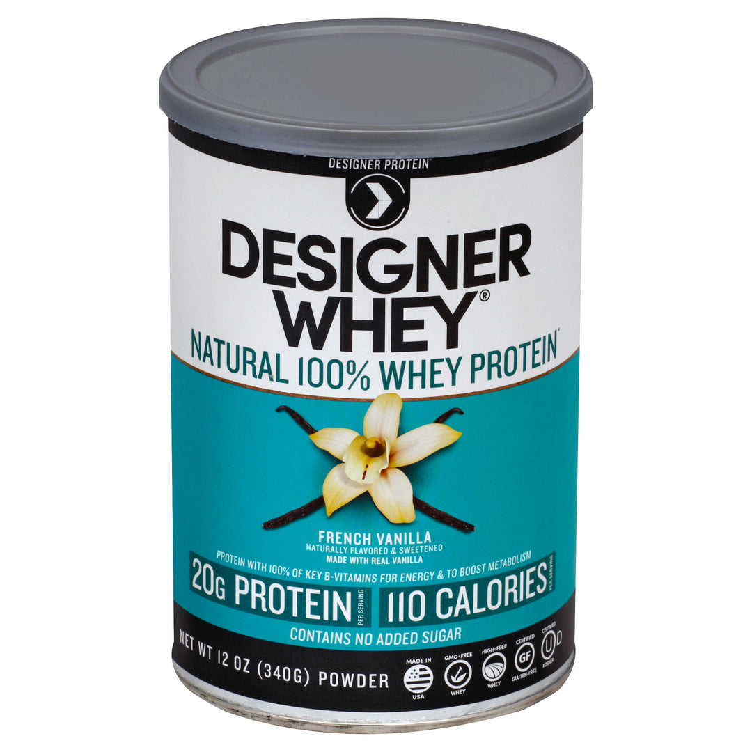 Designer Protein Protein Natural 100% Whey French Vanilla Powder 12 OZ [UNFI #115188]
