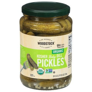 Woodstock Pickles Organic Kosher Baby Dill 6/24 OZ [UNFI #242685] [ebt]