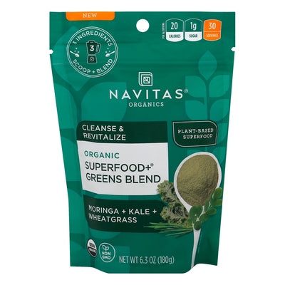 Navitas Organics Superfood + Greens Blend Organic Moringa + Kale + Wheatgrass 6/6.3 OZ [UNFI #2551851]