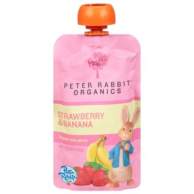 Peter Rabbit Organics Fruit Puree Organic Strawberry & Banana 10/4 OZ [UNFI #566711] [ebt]