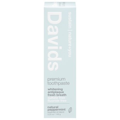 Davids Toothpaste Premium Natural Peppermint Whitening Antiplaque 1/5.25 OZ [UNFI #2289619] T