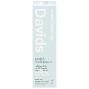 Davids Toothpaste Premium Natural Peppermint Whitening Antiplaque 1/5.25 OZ [UNFI #2289619] T