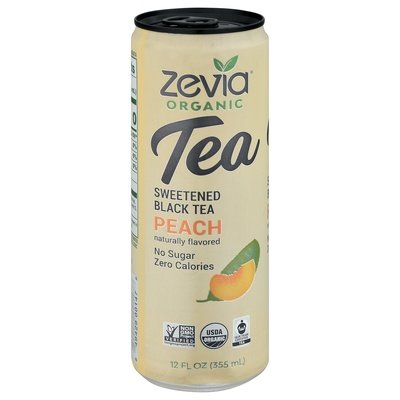 Zevia Black Tea Organic Sweetened Peach 12/12 OZ [UNFI #2304426] [ebt]