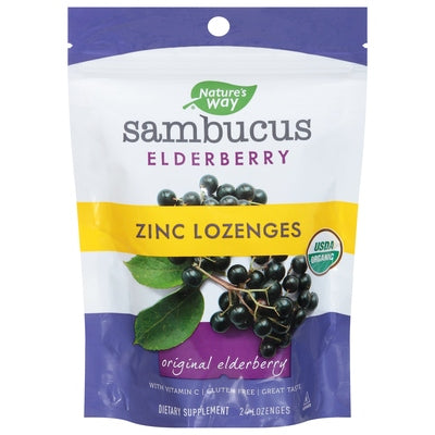 Natures Way Zinc Lozenges Original Elderberry 24 CT [UNFI #1554955]