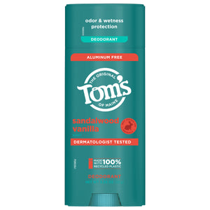 Toms Of Maine Deodorant Sandalwood Vanilla Scent Aluminum Free 3.25 OZ [UNFI #3037694] T