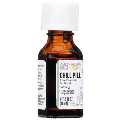 Aura Cacia Pure Essential Oil Blend Chill Pill Calming 1/.5 OZ [UNFI #822536] T