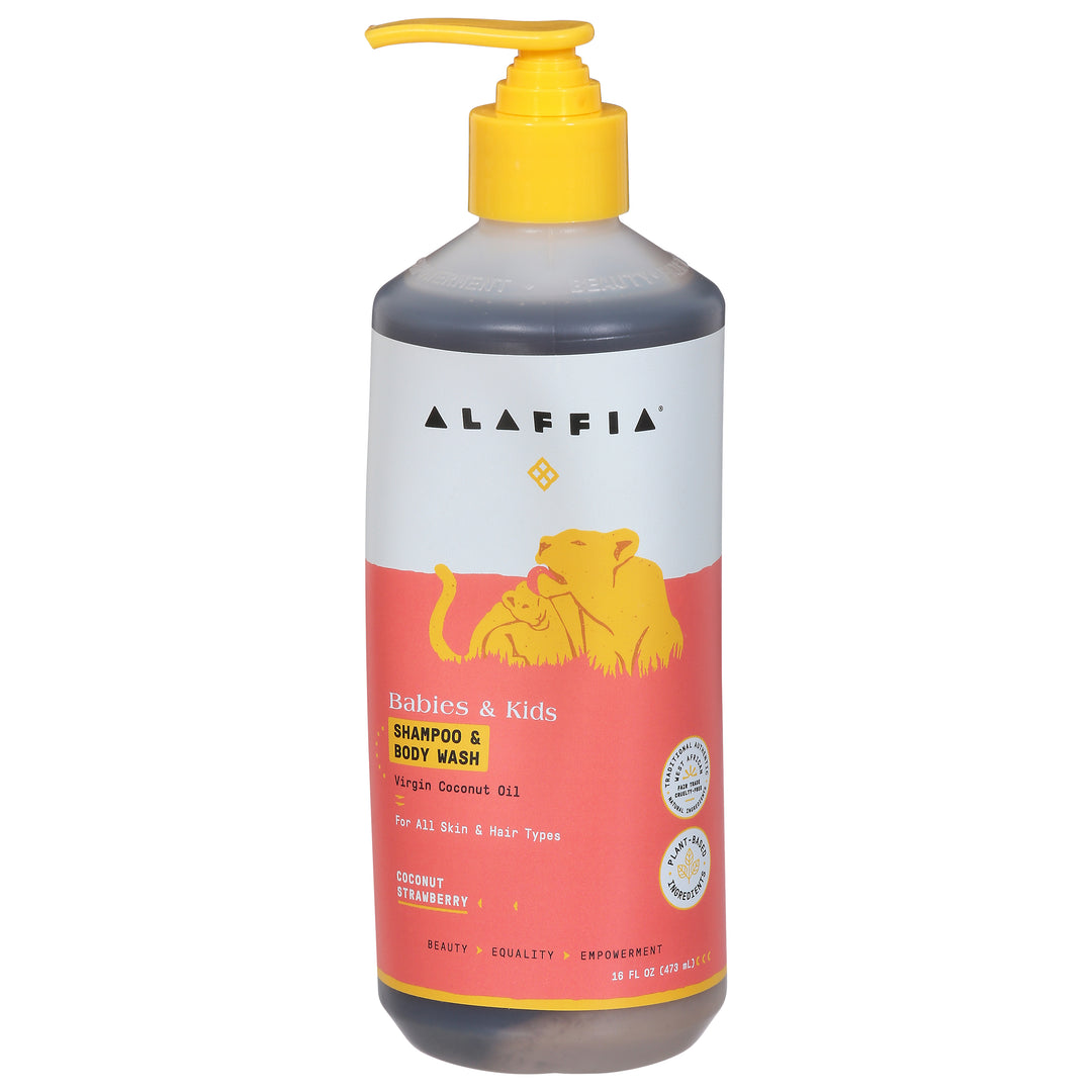 Alaffia Shampoo & Body Wash Coconut Strawberry Kids 16 OZ [UNFI #2090777] T