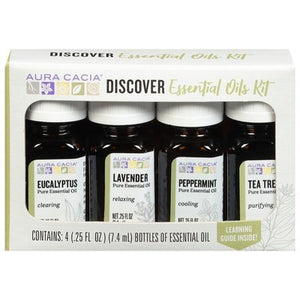 Aura Cacia Essential Oils Kit Discover 1/4/.25OZ [UNFI #1830975] T