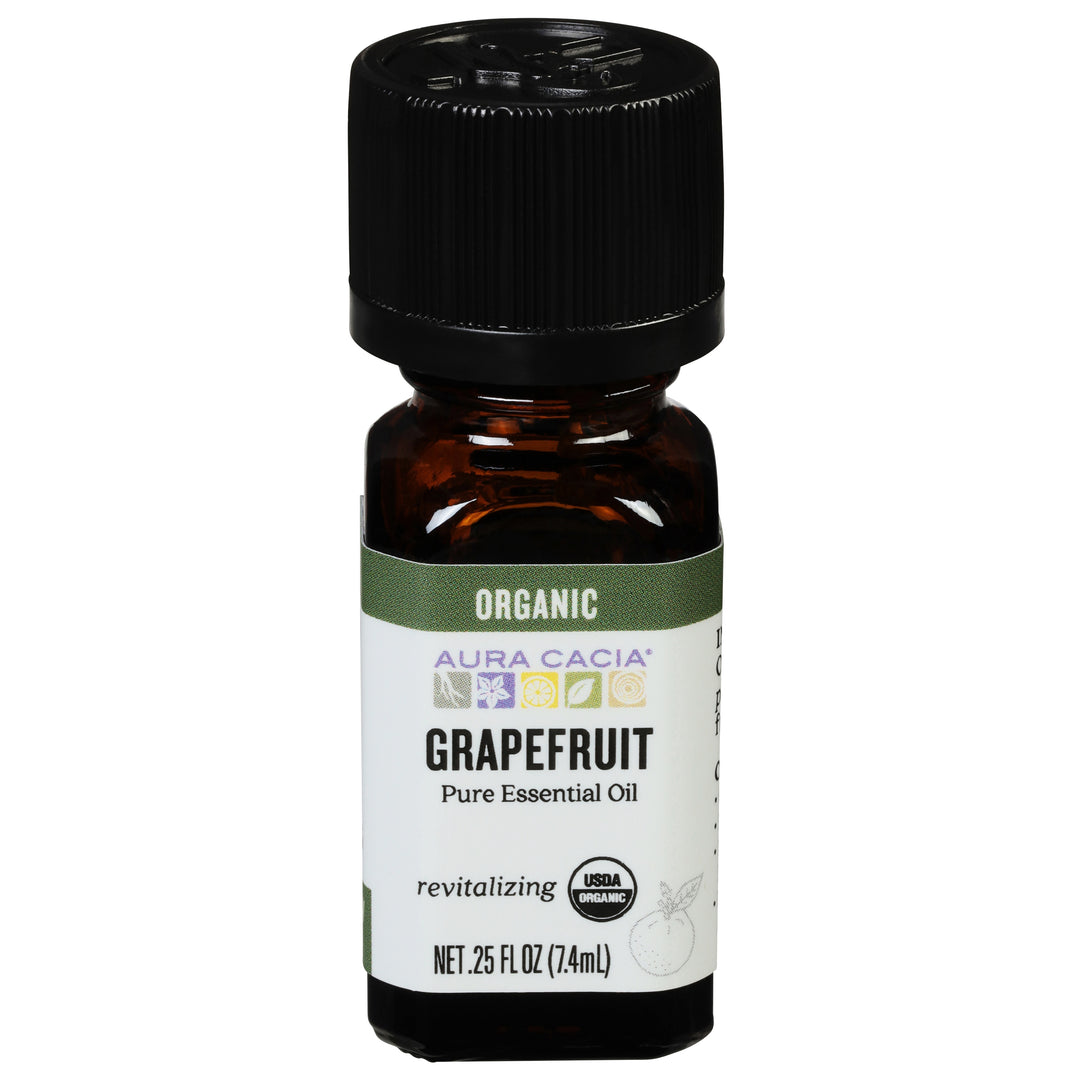 Aura Cacia Pure Essential Oil Organic Grapefruit Revitalizing .25 OZ [UNFI #323873] T