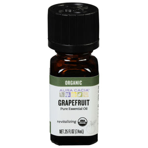 Aura Cacia Pure Essential Oil Organic Grapefruit Revitalizing .25 OZ [UNFI #323873] T