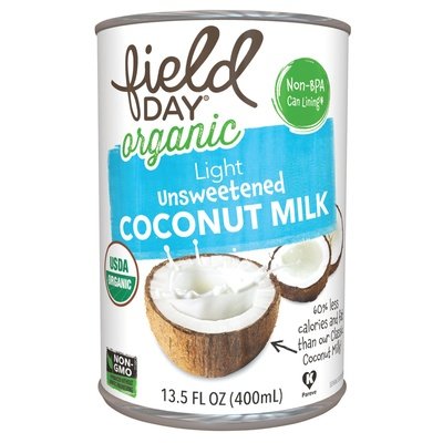 Field Day Light Unsweetened Coconut Milk 12/13.5OZ [UNFI #1801646] [ebt]