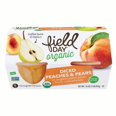 Field Day Diced Peaches & Pears 6/4/4 OZ [UNFI #1019892] [ebt]