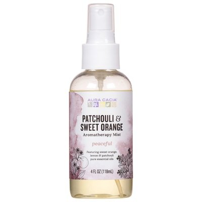 Aura Cacia Aromatherapy Mist Peaceful Pachouli & Sweet Orange 1/4 OZ [UNFI #455451] T