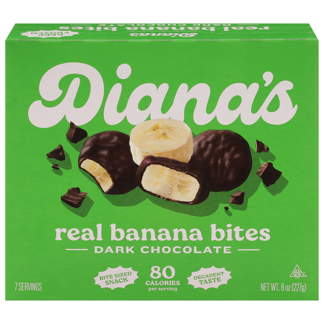 Dianas Bananas Banana Bites Dark Chocolate Bite Sized Snack 12/8 OZ [UNFI #2923621] [ebt]