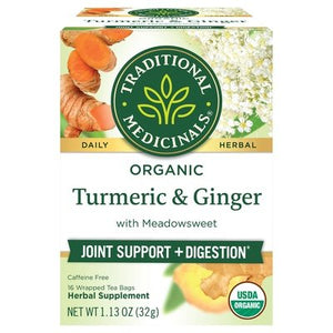 Traditional Medicinals Herbal Supplement Organic Turmeric & Ginger with Meadowsweet Tea Bags 6/16 BAG [UNFI #1838630] [ebt]