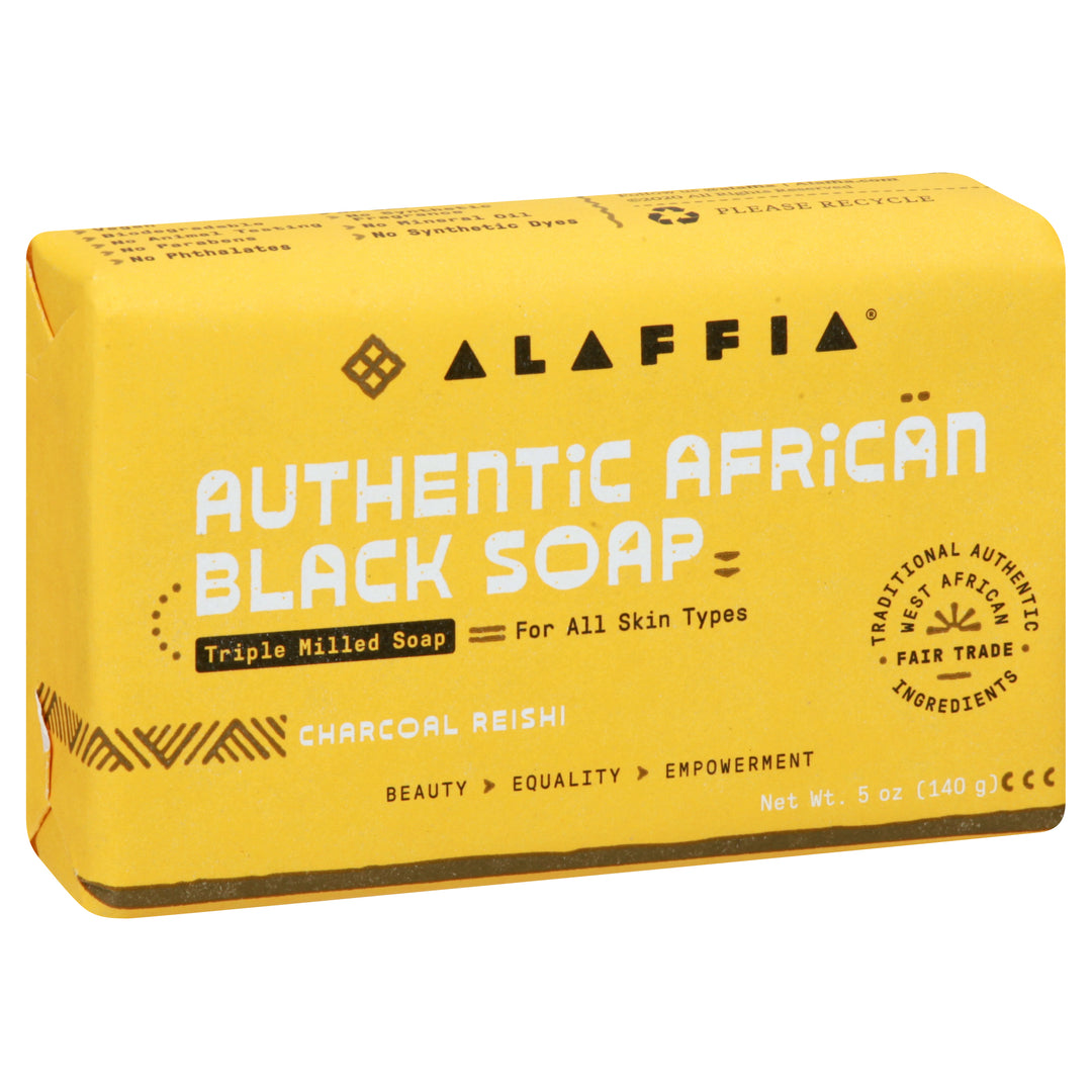 Alaffia Soap Authentic African Charcoal Reishi Black 5 OZ [UNFI #2531556] T