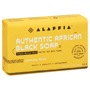 Alaffia Soap Authentic African Charcoal Reishi Black 5 OZ [UNFI #2531556] T