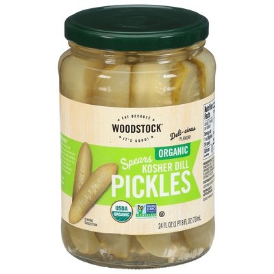 Woodstock Pickles Organic Kosher Dill Spears 6/24 OZ [UNFI #1558295] [ebt]