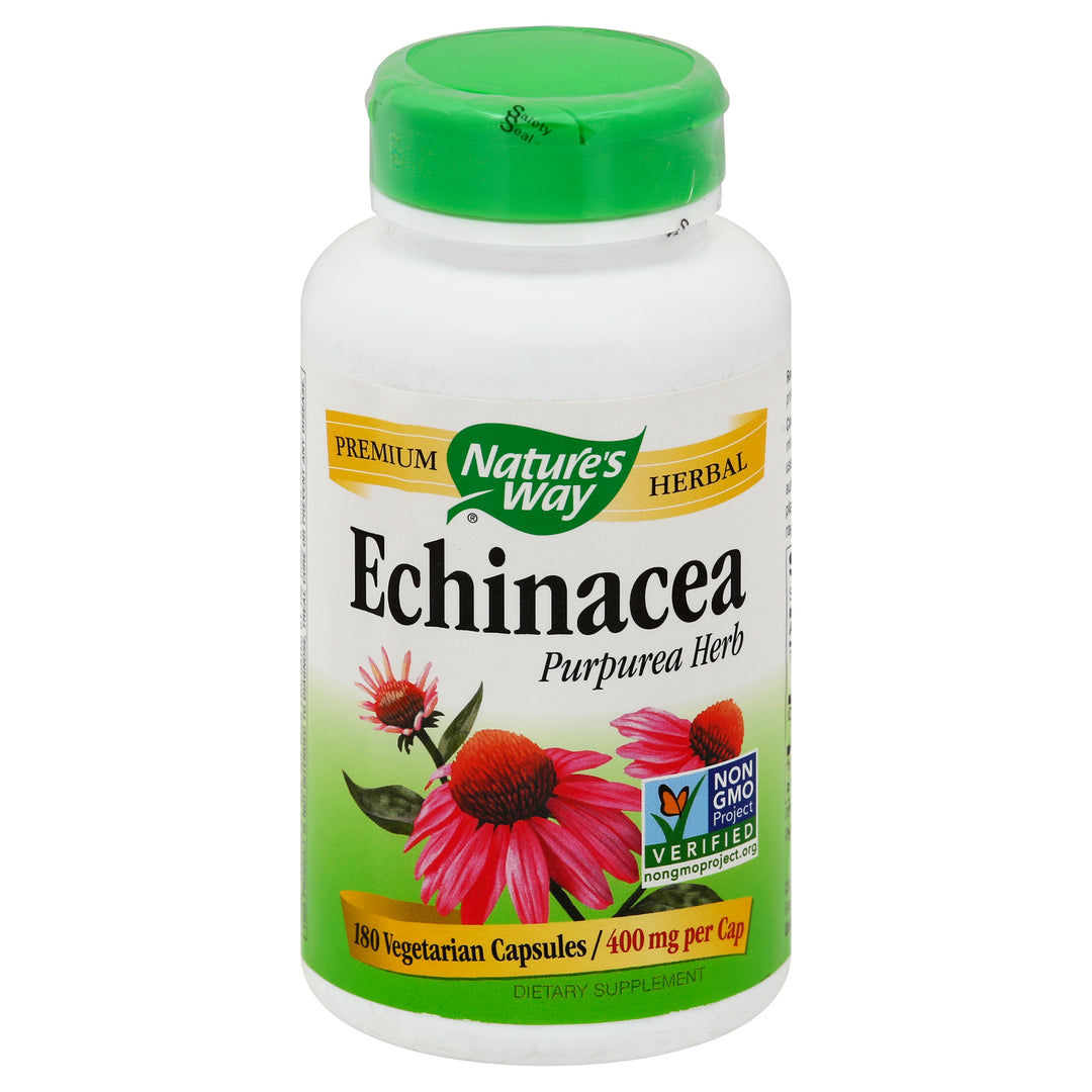 Natures Way Echinacea Purpurea Herb 400 Mg Vegetarian Capsules 180 Cap [UNFI #280701] [ebt]