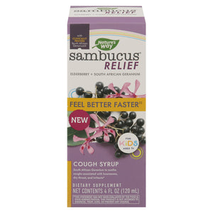 Natures Way Cough Relief + Immune Syrup Sambucus Kids 4 OZ [UNFI #2762912]