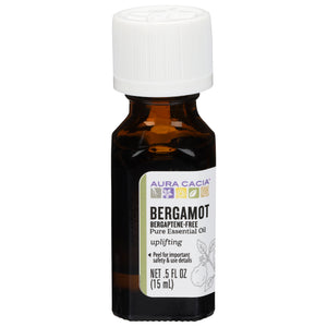 Aura Cacia Pure Essential Oil Bergaptene-Free Bergamot Uplifting .5 OZ [UNFI #714287] T