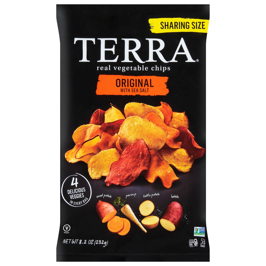 Terra Chips Vegetable Chips Real Original With Sea Salt Sharing Size 6/8.2 OZ [UNFI #2999407] [ebt]
