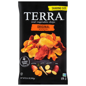 Terra Chips Vegetable Chips Real Original With Sea Salt Sharing Size 6/8.2 OZ [UNFI #2999407] [ebt]