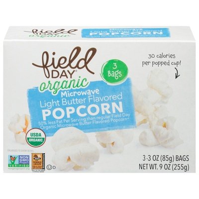 Field Day Popcorn Microwave Light Butter Flavored 12/3/3 OZ [UNFI #1234855] [ebt]