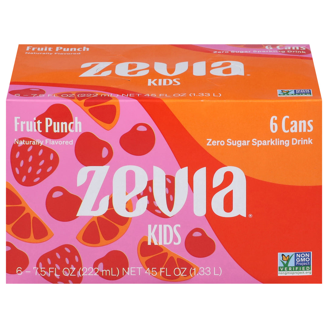 Zevia Sparkling Drink Zero Sugar Fruit Punch 4/6/7.5 OZ [UNFI #2509941] [ebt]