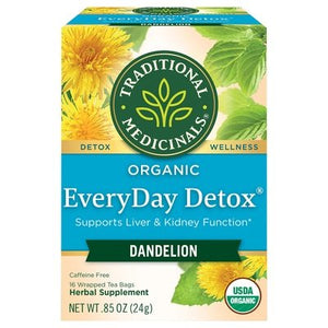 Traditional Medicinals Herbal Supplement Organic Dandelion Everyday Detox Tea Bags 6/16 BAG [UNFI #1281708] [ebt]