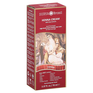 Surya Brasil Henna Cream With Plant Extracts Semi-Permanent Copper 2.37 OZ [UNFI #2219947] T