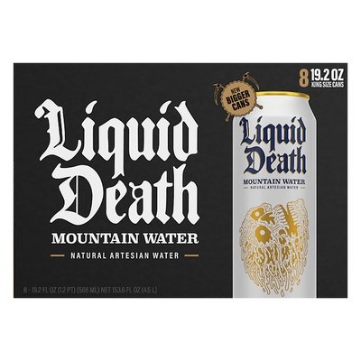 Liquid Death Mountain Water King Size Cans 3/8/19.2 Z [UNFI #2930261] [ebt]