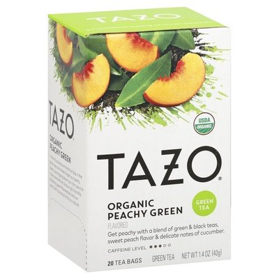 Tazo Green Tea Organic Peachy Green Flavored Bags 6/20 Bag [UNFI #0140939] [ebt]