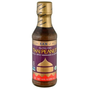 San-J Mildly Spicy Marinade & Dipping Gluten Free Thai Peanut 6/10 OZ [UNFI #0185736] [ebt]