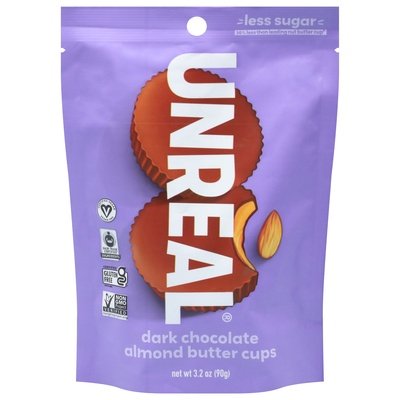 Unreal Almond Butter Cups Dark Chocolate 6/3.2 OZ [UNFI #2043370] [ebt]