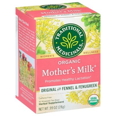 Traditional Medicinals Herbal Supplement Organic Original With Fennel & Fenugreek Mothers Milk Tea Bags 6/16 Bag [UNFI #0650705] [ebt]