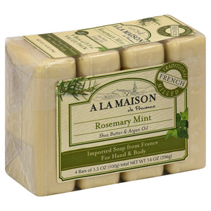 A La Maison Soap Rosemary Mint For Hand & Body Value Pack 4 CT [UNFI #1015692] T