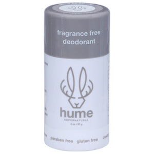 Hume Supernatural Deodorant Fragrance Free 2 OZ [UNFI #2885341] T