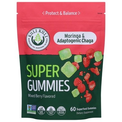 Kuli Kuli Super Gummies Moringa & Adaptogenic Chaga Mixed Berry Flavored 60 CT [UNFI #2823854]