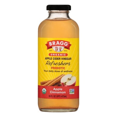Bragg Apple Cider Vinegar Organic Apple Cinnamon Prebiotic 12/16 OZ [UNFI #2649093] [ebt]