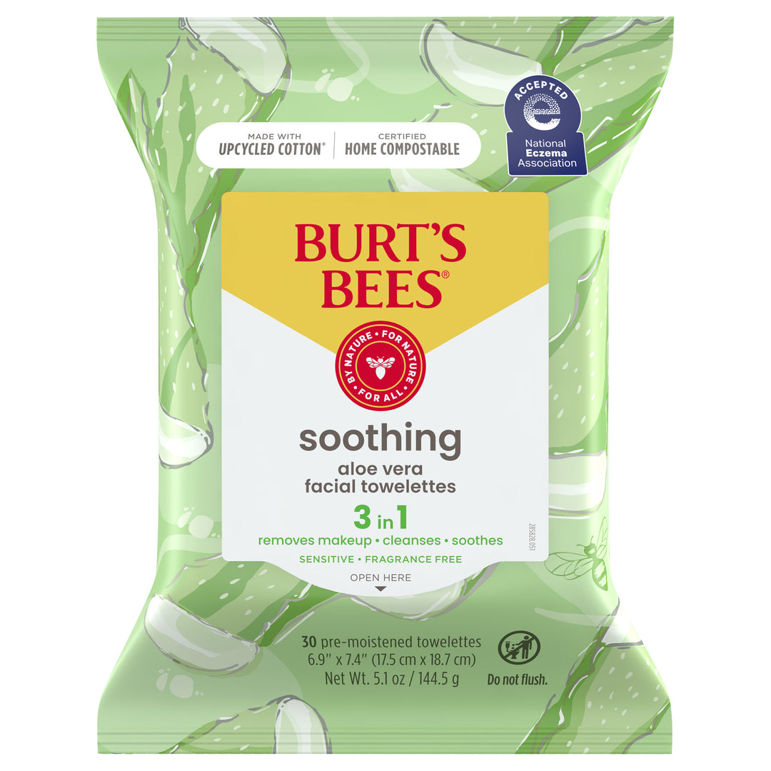 Burts Bees Facial Towelettes Aloe Vera Soothing 3 In 1 3/30 CT [UNFI #2056901] T